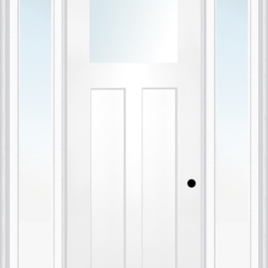 MMI Craftsman 2 Panel Shaker Direct Glazed 3'0" X 8'0" Fiberglass Smooth Pro Clear Low-E Glass Exterior Prehung Door With 2 Full Lite Low-E 12 Inches Sidelights 868